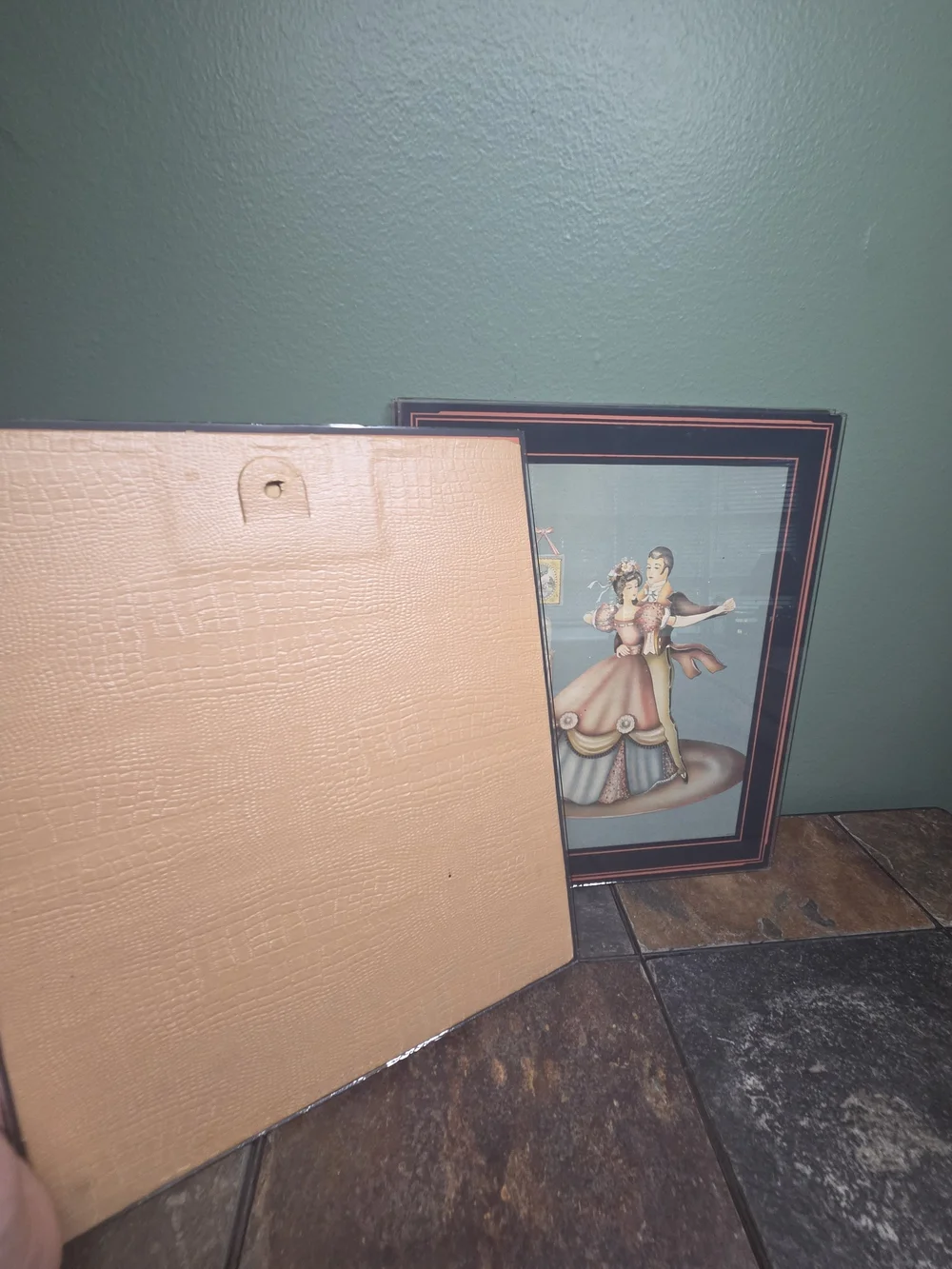Vintage Style Trio Framed Wall Art - Green and Pink